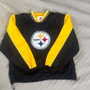 NFL Steelers Striped Collar and Sleeve Jacket